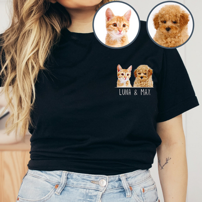 【名入れ＆写真入れ】うちの子 オリジナルTシャツ お誕生日 クリスマス 母の日プレゼント ペット猫 犬 名入れ