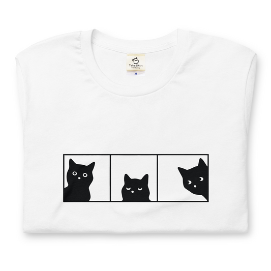 猫tシャツ ねこ かわいい猫イラスト 3黒猫｜アダルト&キッズサイズ