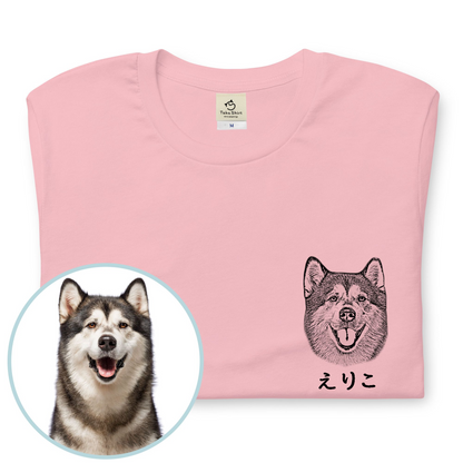 【名入れ＆写真入れ】うちの子 オリジナＴシャツ ル アート写真プリント お誕生日 クリスマス 母の日プレゼント ペット猫 犬 名入れ