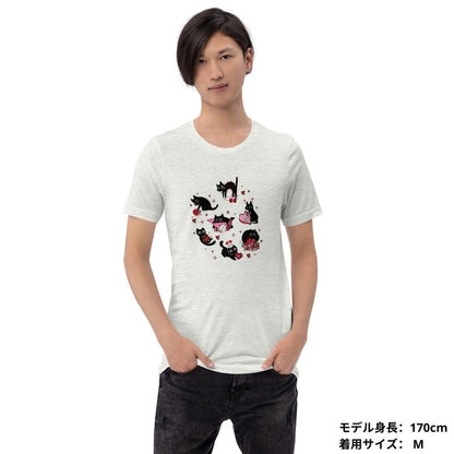 【バレンタイン限定】猫tシャツ ねこ 可愛い猫イラスト｜アダルト&キッズサイズ