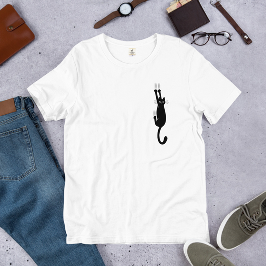 猫tシャツ ねこ 猫イラスト 可愛い　引っ掻く猫｜アダルト&キッズサイズ