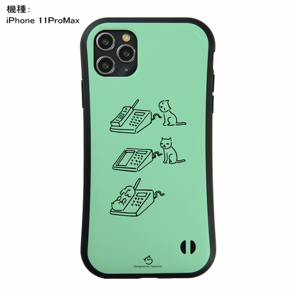 ケース ねこ 猫イラスト電話猫 スマホ ケース iPhone8, SE2, SE3 ~ ケース iPhone16セリア