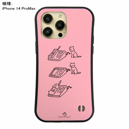 ケース ねこ 猫イラスト電話猫 スマホ ケース iPhone8, SE2, SE3 ~ ケース iPhone16セリア