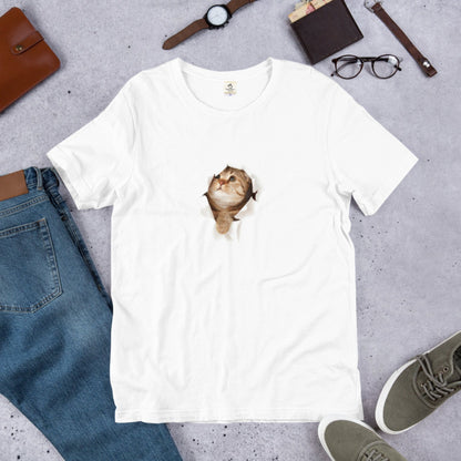 猫tシャツ ねこ 猫イラスト3D CAT 10 可愛い｜アダルト&キッズサイズ