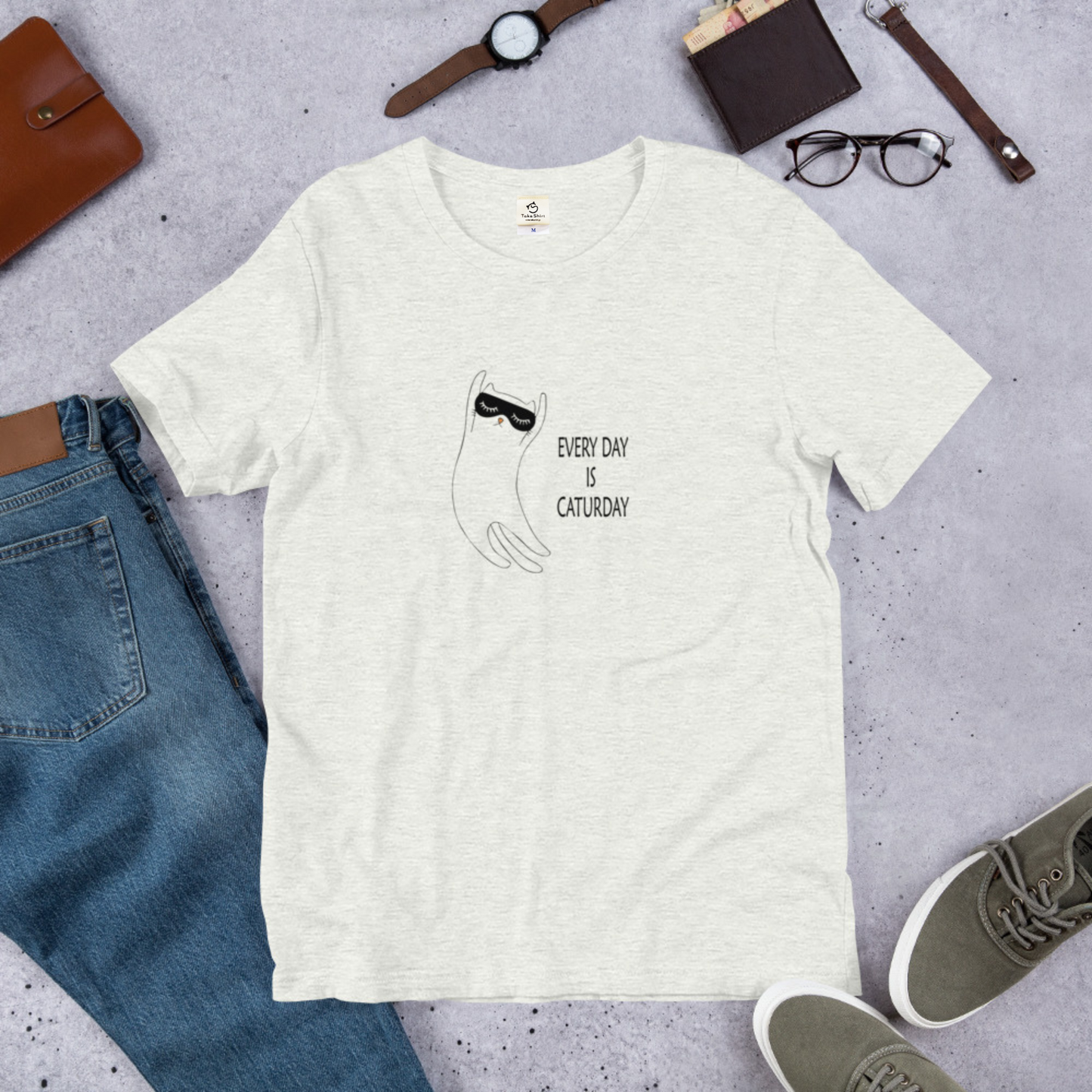 猫tシャツ ねこ 猫イラスト Every day is Caturday 毎日は猫の土曜日｜アダルト&キッズサイズ