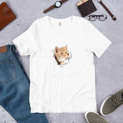 猫tシャツ ねこ 猫イラスト3D CAT 6  可愛い｜アダルト&キッズサイズ