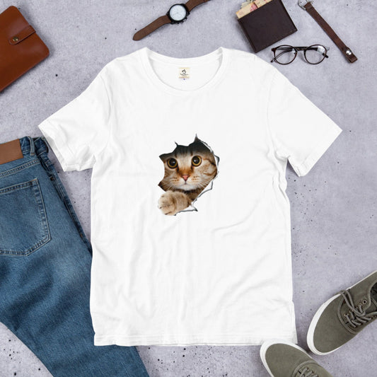 猫tシャツ ねこ 猫イラスト 3D  CAT1 可愛い｜アダルト&キッズサイズ