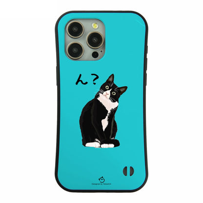 ケース ねこ 猫イラスト ハチワレ猫 ん？  スマホ ケース iPhone8, SE2, SE3 ~ ケース iPhone16セリア