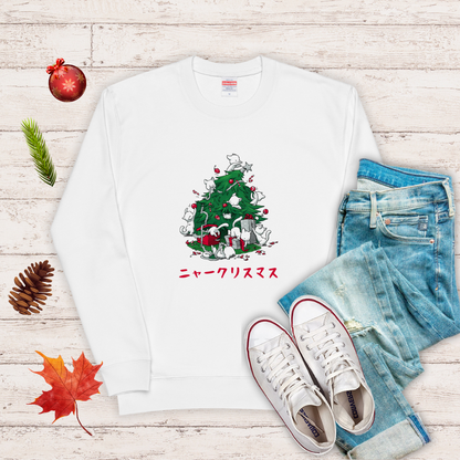 【クリスマス限定商品】猫 トレーナー ねこ かわいい 猫イラスト 猫クリスマス