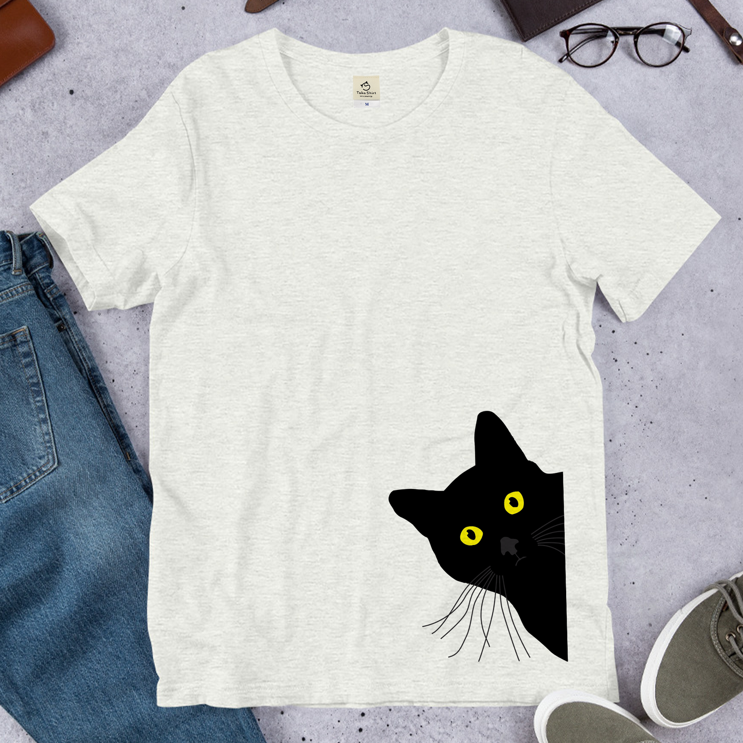 猫tシャツ ねこ 猫イラスト おもしろ tシャツ かわいい猫｜アダルト&キッズサイズ