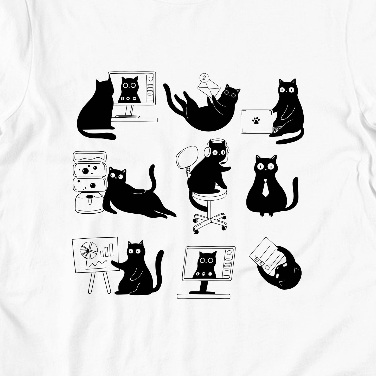 猫tシャツ ねこ 猫イラスト おもしろ tシャツ かわいい サラリーにゃん サラリーネコ｜アダルト&キッズサイズ