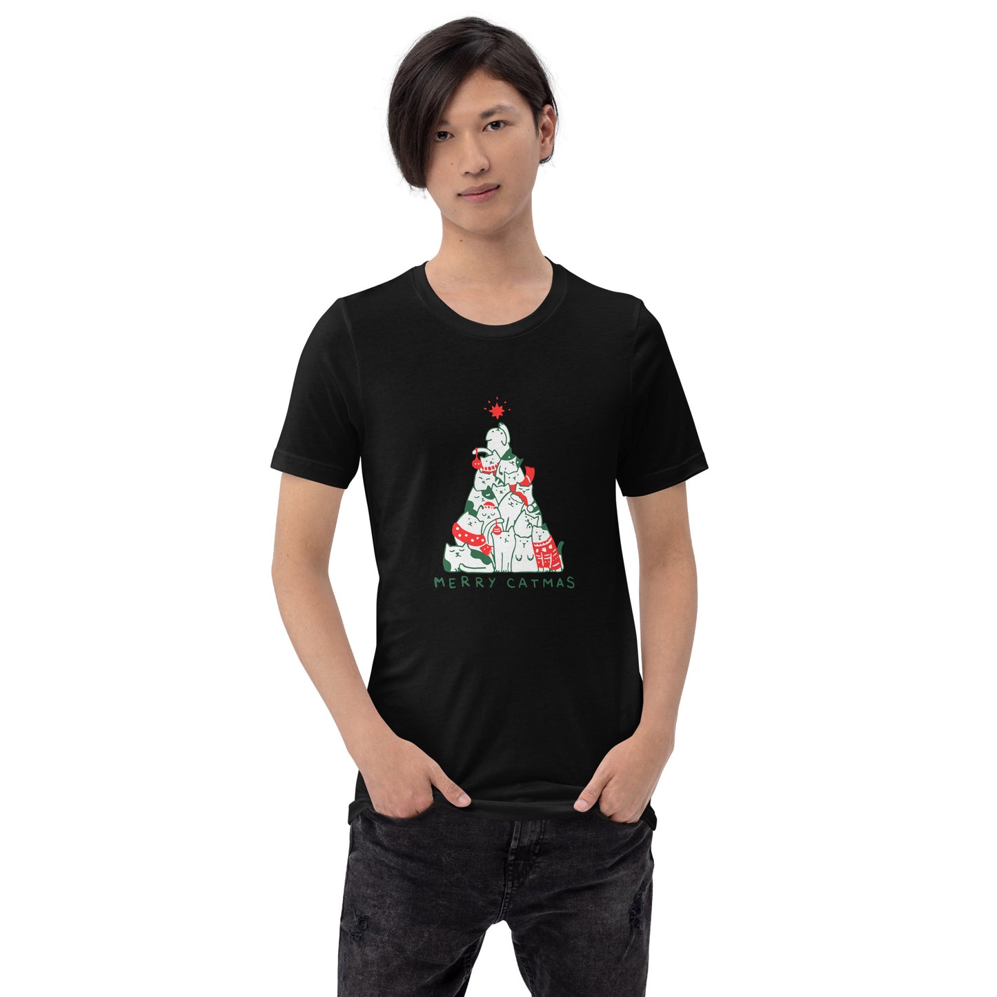 【クリスマス限定商品】猫tシャツ ねこ 猫イラスト 猫クリスマス