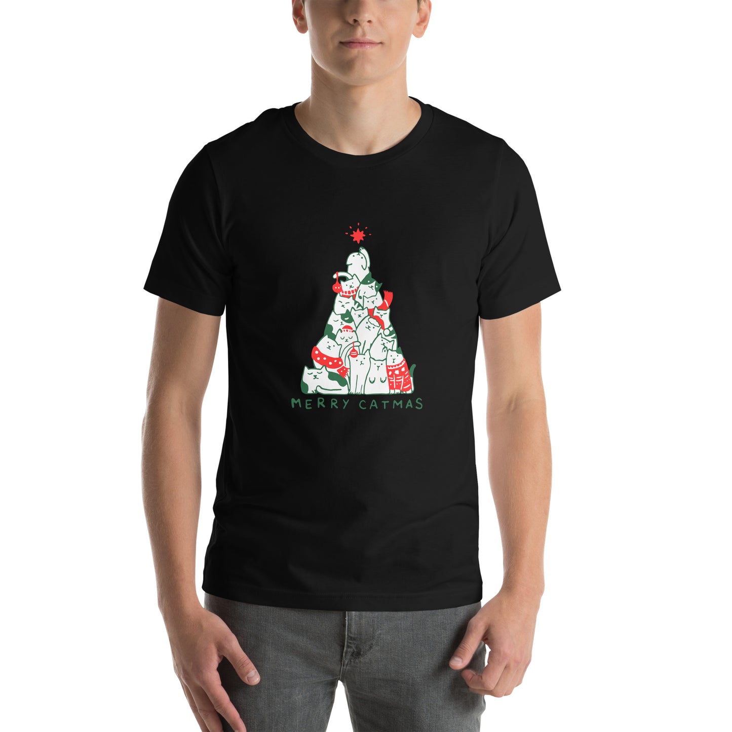 【クリスマス限定商品】猫tシャツ ねこ 猫イラスト 猫クリスマス