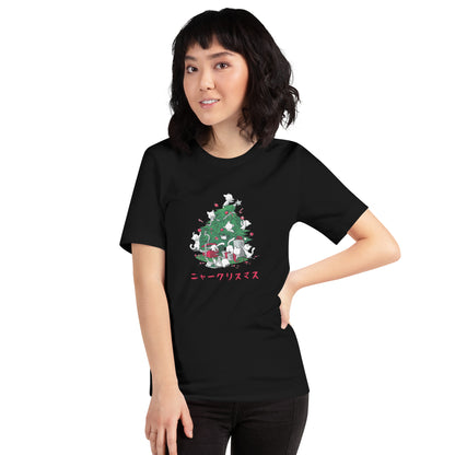 【クリスマス限定商品】猫tシャツ ねこ 猫イラスト 猫クリスマス