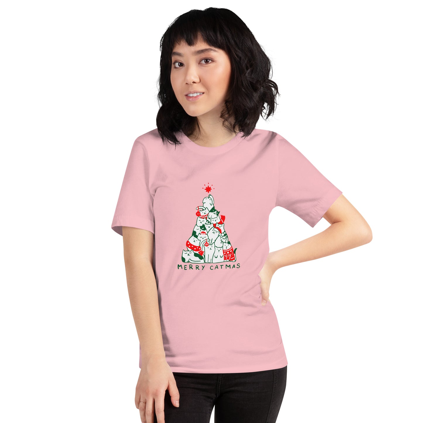 【クリスマス限定商品】猫tシャツ ねこ 猫イラスト 猫クリスマス