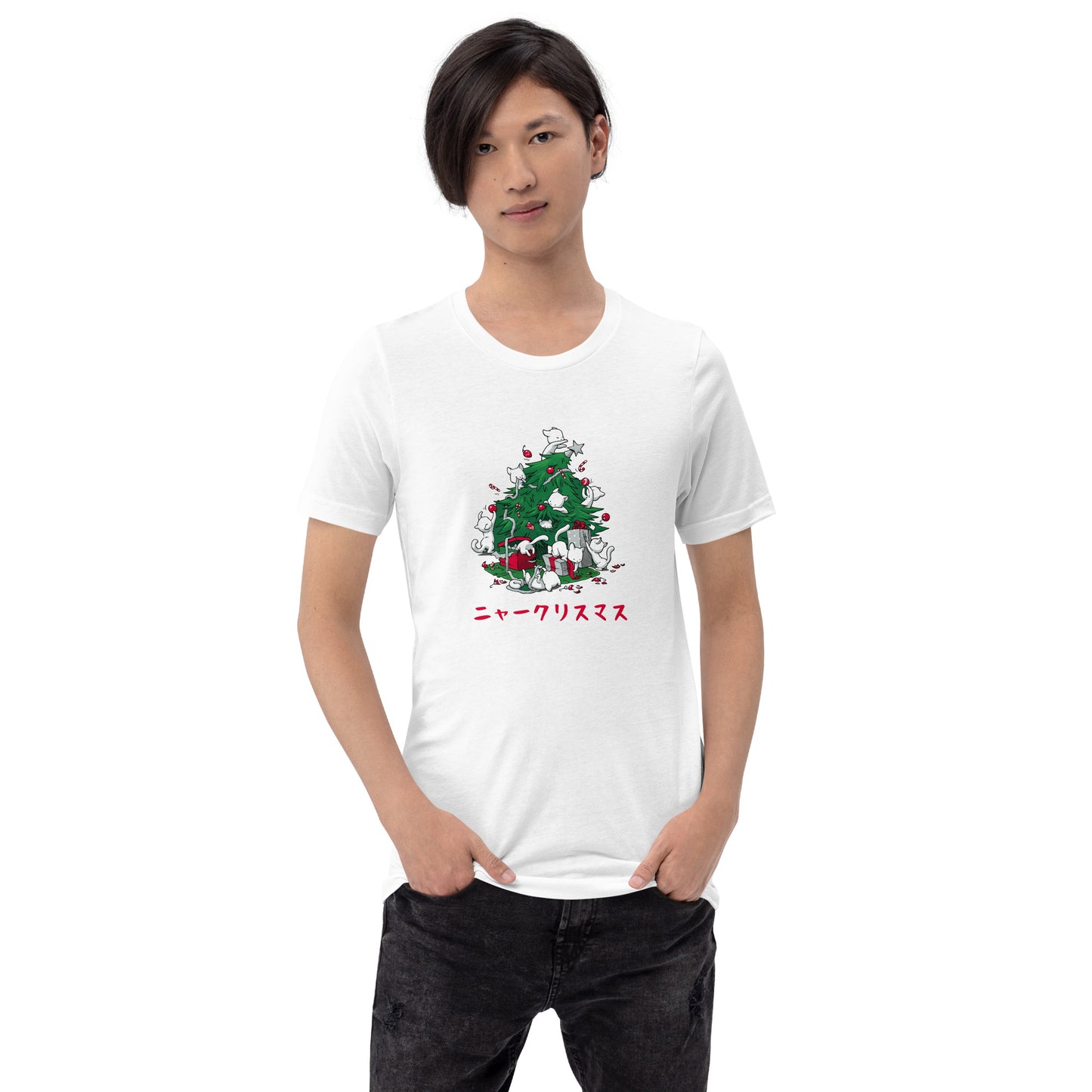 【クリスマス限定商品】猫tシャツ ねこ 猫イラスト 猫クリスマス