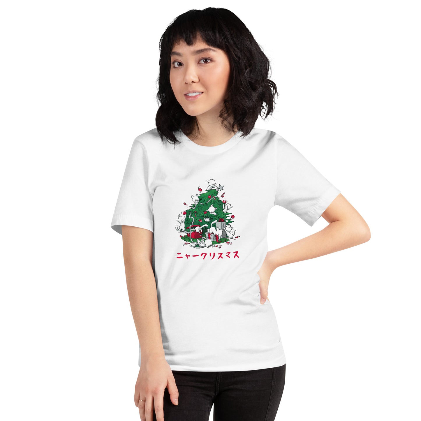 【クリスマス限定商品】猫tシャツ ねこ 猫イラスト 猫クリスマス