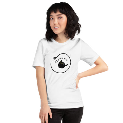 猫tシャツ ねこ 猫イラスト おもしろ tシャツ かわいい まるの中が好き｜アダルト&キッズサイズ